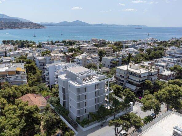 Panoramic sea view from a luxury residence in Varkiza on the Athenian Riviera